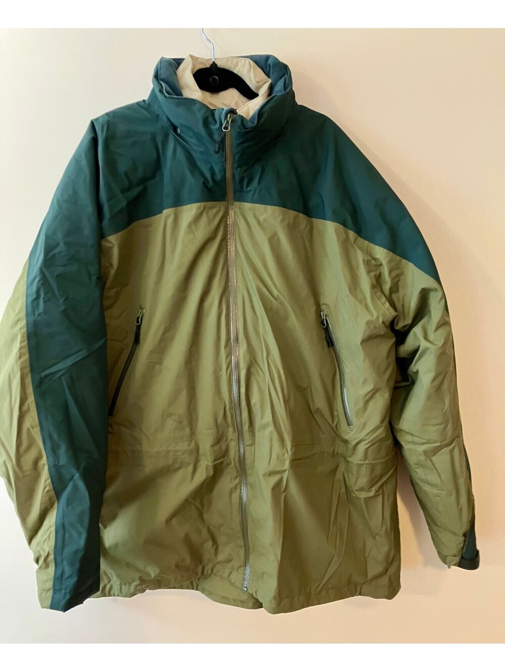 Lands End Mens XXL Tall 3 in 1 Parka Green Waterproof Insulated Winter Jacket